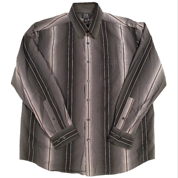 3/$20 Joseph Abboud Gray Stripe Button-Up Dress Shirt - Picture 1 of 5